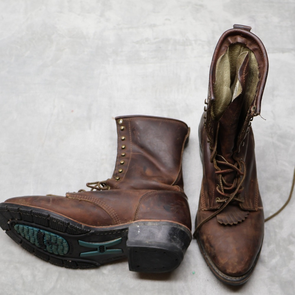 Double-H Sub Zero Boots Men 9EE Brown Leather Kiltie Lace Up Rugged Workwear